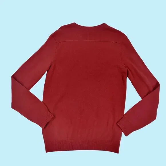 Vince Men's Midnight Red Burgundy‎ Cashmere V-Neck Pullover Sweater